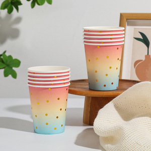 Gobelets en papier arc-en-ciel, gobelets à eau haut de gamme pour hôtels et fêtes, gobelets jetables pour usage domestique et commercial, de bonne qualité pour le Nouvel An chinois - Product Image 4