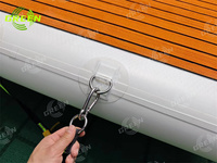 Plateforme flottante gonflable en PVC de couleur verte, taille personnalisable, avec technologie Drop Stitch, pour jet ski et bateau, ponton et quai flottant.