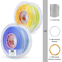 Filament d'imprimante 3D ZIRO, mat, tricolore, couleurs néon, co-extrusion, 1 kg, 1,75 mm, tiges en plastique PLA flexibles, filament d'impression 3D