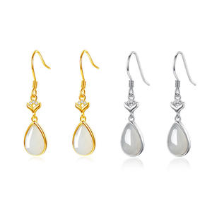 Bijoux fantaisie pour femmes, bijoux fins, boucles d'oreilles, ensemble de bijoux fantaisie, bijoux en argent 925, bijoux en argent sterling 925, forme de goutte d'eau - Product Image 1