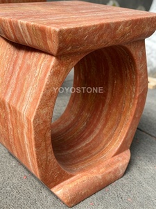 Low MOQ Natural Red <strong>Travertine</strong> Coffee Table and End Table with Unique Veining for a Modern Living Room and Hotel <strong>Lounge</strong> <strong>Deco</strong> - Product Image 5