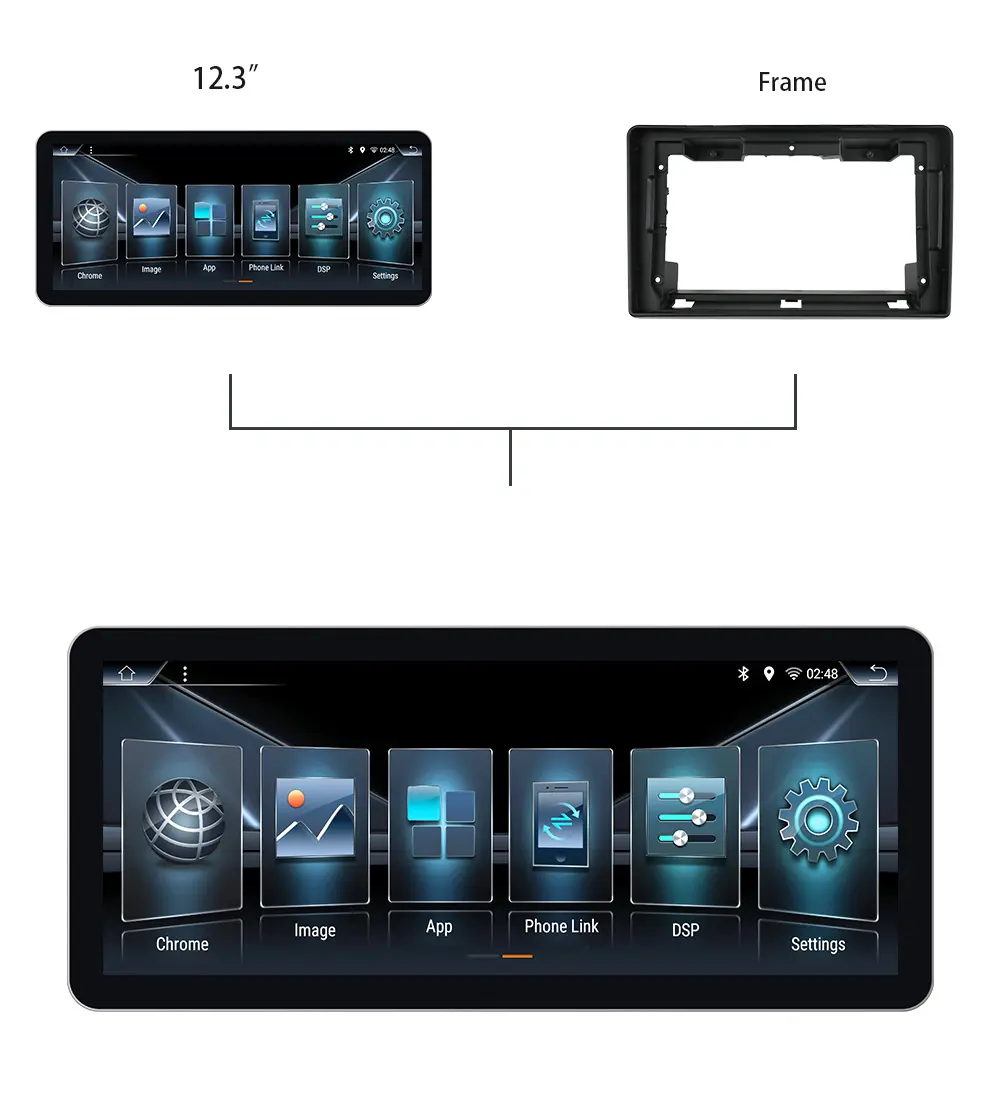 Lecteur DVD de voiture avec écran Horizontal Android12 12.3 pouces, Navigation GPS pour Fiat DUCATO/JUMPER/BOXER 2006-2015