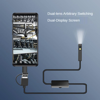 Endoscope d'inspection AN100 8 mm à double objectif, 9 LED, caméra étanche IP67, micro-câble USB Type-C 3-en-1 pour Android et PC