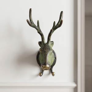 AK Brass Deer Shape Wall <b>Hook</b> Stainless Steel Green Finished <b>Decorative</b> <b>Coat</b> <b>Hook</b> Double Wall Hanger Clothes Hanger Towel <b>Hook</b> - Product Image 2