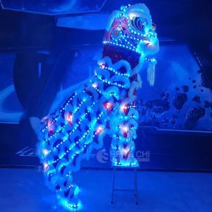 Costume de danse du lion chinois traditionnel pour adultes, en laine pelucheuse Shengchi, pour spectacles sur scène, festivals et événements personnalisés du Nouvel An chinois - Product Image 2