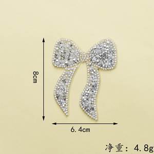 Nouvel empiècement nœud papillon brillant auto-adhésif en strass colorés pour la décoration de vêtements et sacs - Product Image 4