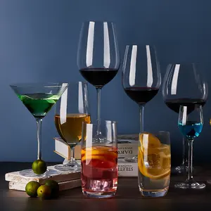 Kalite güvence 7.78oz 230ml Martini kırmızı beyaz şarap uzun kök kristal kurşunsuz şarap bardakları