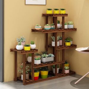 Kit de support de pot décoratif multicouche en <span class=keywords><strong>bois</strong></span> massif pour intérieur-extérieur maison balcon espace de vie jardinières de fleurs - Product Image 1