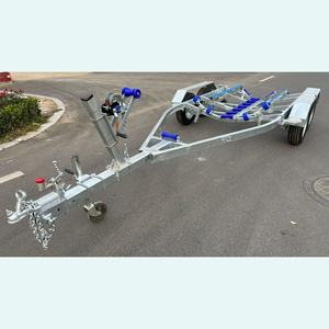 <span class=keywords><strong>Remorque</strong></span> de <span class=keywords><strong>bateau</strong></span> à essieu tandem galvanisée de 5,8 m à chargement facile, prix d'usine, avec authentification CE VIN DOT, adaptée aux bateaux de 5 m - Product Image 1