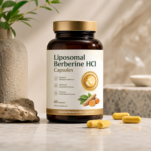 Capsules de berbérine HCl liposomale OEM, extrait de curcuma avec curcumine et cannelle, favorisent un métabolisme sain du glucose. - Product Image 1