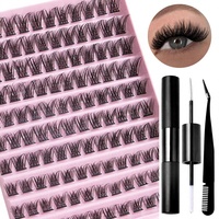 Ensemble de faux cils en grappe segmentée naturelle grande capacité, style européen et américain, pour usage quotidien et DIY