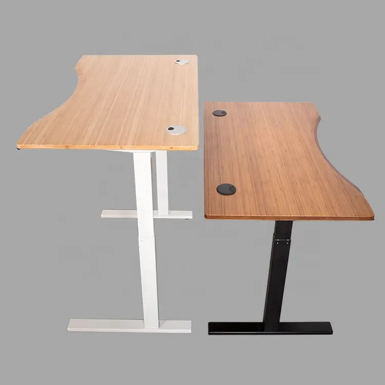 Bamboo lifting table,office desktop, carbonized color, electric height adjustable tabletop,more than 20years factory