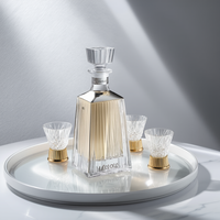 Ensemble de carafe à whisky avec bouteille en verre gravée, bouchon hermétique et coffret cadeau