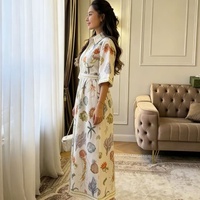 Robe chemise imprimée boutonnée pour femme, nouvelle collection, manches mi-longues, ceinture, robe maxi décontractée, robe de plage pour les vacances
