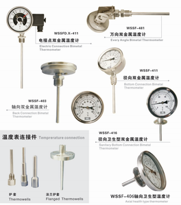 Termómetro bimetálico radial universal a prueba de corrosión 1/2 MNPT 0-100 ℃ Instrumento de medición de temperatura de llenado de aceite - Product Image 6
