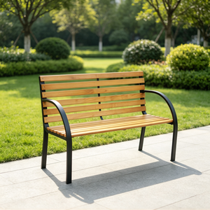 <span class=keywords><strong>Panchine</strong></span> da Giardino Moderne <span class=keywords><strong>con</strong></span> Telaio in Acciaio Resistente alle Intemperie per Parchi, Ville, Patio Esterno, <span class=keywords><strong>Panchine</strong></span> Doppie per Applicazioni in Palestra - Product Image 1