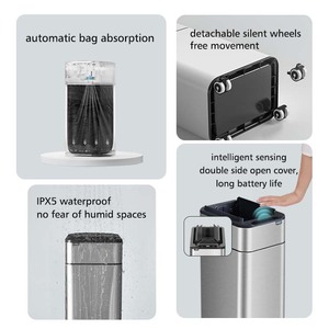 Ccko 20L điện Túi hấp thụ tự động Thùng rác bin thép không gỉ thông minh Thùng rác có thể với cảm biến cho phòng tắm nhà bếp văn phòng - Product Image 4