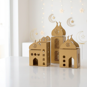 Lámparas de Metal con Forma de Mezquita en Color Dorado para Decoración del Hogar en Ramadán - Product Image 5