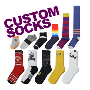 Men Socks Supplier KH 070 Custom Design Cotton Socken Personalized Logo Embroidered Men Tube Fashion Socks Sox Crew Dress Socks Stock Lot