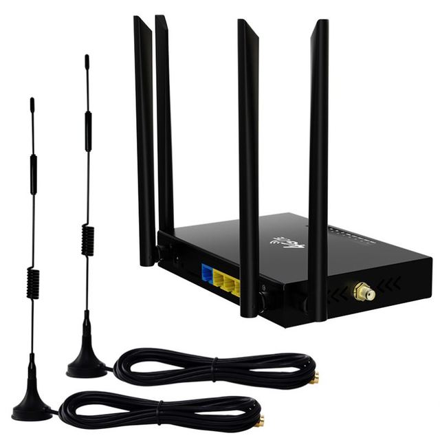 DNXT Industrial 4G LTE Dual-Band Wireless Router Firewall VPN 300Mbps Detachable Antenna SIM Card Slot 4 LAN/1 WAN Portable