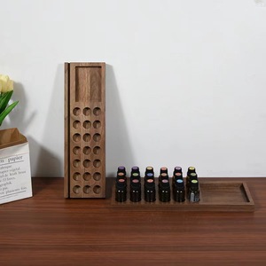 Deluxe óc chó Montessori cảm giác chia khay bát 21 khe cắm bằng gỗ đứng cho cửa hàng làm đẹp tinh dầu lưu trữ hộp Thùng - Product Image 3