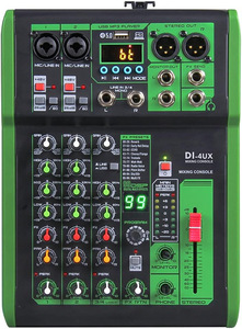 Console audio professionnelle SI DI DSP 4/6/8 canaux avec effets intégrés, USB, Bluetooth, moniteur, entrées XLR pour spectacles en extérieur - Product Image 3