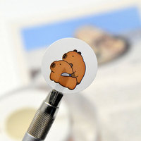 Autocollant holographique mignon de dessin animé Lapibala Cochon d'Inde pour ordinateur, appareil photo, ordinateur portable - Autocollant de scellage pour tasse d'eau pour étudiants