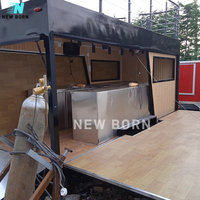 Remorques alimentaires mobile 18 à deux étages avec terrasse restaurant mobile concession barbecue snack crêpes