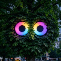 Enseigne lumineuse rotative dynamique en acrylique à grands yeux, panneau publicitaire extérieur à couleurs changeantes, enseigne décorative unique pour façade d'arbre ou devanture de magasin