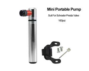 Pompe à main portable en alliage d'aluminium <span class=keywords><strong>pour</strong></span> le gonflage haute pression (130-160PSI) des mini vélos de route et <span class=keywords><strong>VTT</strong></span> avec valves Schrader/Presta - Product Image 2