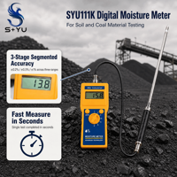 Testeur d'humidité du sol SYU111K à trois niveaux de précision, résolution 0,1 %, détection en secondes, sonde recouverte de PTFE