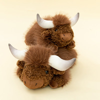 Jouets en peluche Yak réalistes brodés sur mesure, en coton PP, doux et moelleux, pour enfants, anti-stress, cadeaux d'entreprise