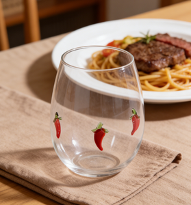 Vaso de Vidrio Creativo de Borosilicato Soplado a Mano, Taza Decorativa con Diseño de <span class=keywords><strong>Chile</strong></span> Rojo, 300/400 ml - Product Image 4