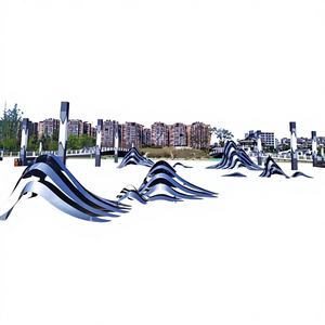 Escultura Abstracta de Acero Inoxidable de Gran Tamaño para Jardín Exterior, Plaza de Campus, Paisaje de Fortaleza Espiritual, Estilo Chino - Product Image 1