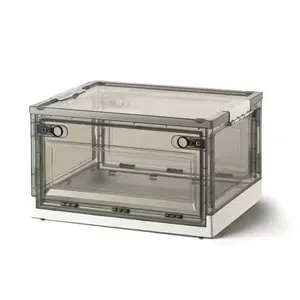 Fabrik großhandel haushalt faltbare kleidung aufbewahrungsbox transparent klar schlüsselklappbar kunststoff-box