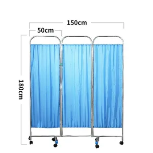 WS-03 Hot Selling Hospital Ward Screen Single Folding Stainless Steel Medical Screen Multi-folding Optional