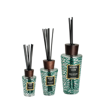Vente en gros de flacons diffuseurs en verre coloré de 500 ml avec couvercle pour hôtels et bureaux, ensemble de diffuseurs coniques parfumés de 1000 ml