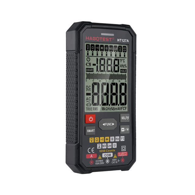 Smart Digital Multi Meter True RMS CAT III 600V (0.5%+3) Accuracy 6000-Count Auto Range Handheld Professional AC/DC Multimeter