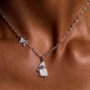Collana con Ciondolo a Forma di Uccellino Tufted in Acciaio Inossidabile Placcato Oro e Argento, Stile Oceanico Trendy ed Elegante per Donna, Idea Regalo - Product Image 4