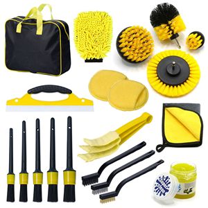<span class=keywords><strong>Kit</strong></span> complet de lavage de <span class=keywords><strong>voiture</strong></span>, ensemble de <span class=keywords><strong>nettoyage</strong></span> de 16 à 35 pièces avec contenu réglable, comprenant une brosse pour perceuse, une serviette en microfibre, une éponge et un gant - Product Image 3