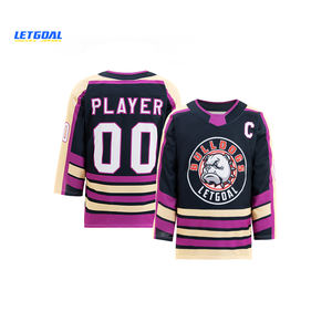 Benutzer definierte Kragen geschnürte Hals Sublimation Logo Low MOQ 1 Probe Proof Eishockey Trikot - Product Image 1