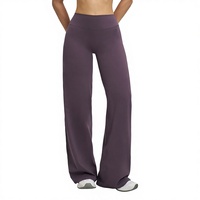 Pantalon de sport ample à taille haute, anti-transpiration, coupe large et évasée, pour activités de plein air et fitness
