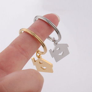 Portachiavi a forma di <span class=keywords><strong>casa</strong></span> in acciaio inossidabile in metallo Non appannato - Product Image 4