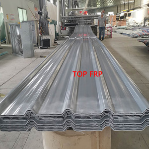 แผ่นหลังคา Skylight FRP แผ่นหลังคาพลาสติกใสไฟเบอร์กลาสคลื่นลูกฟูกความแข็งแรงสูงโปร่งแสง