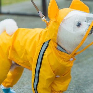 개 비옷 조정 가능한 개 비 재킷 투명 후드 방수 개 비 코트 판초 반사 보관 포켓 - Product Image 6
