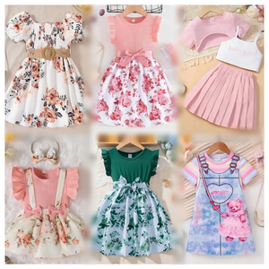 สินค้าใหม่ยกแพ็คขายส่งจำนวนมาก ชุดเดรสเด็ก เสื้อผ้าเด็กฤดูร้อน Ropa De Bebe จัดส่งแบบสุ่ม ชุดเดรสเด็กผู้หญิง - Product Image 5