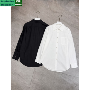 Ensemble chemise boutonnée à manches longues de couleur unie pour femmes, respirant, 100% coton tissé, tenue pour tous les jours, ensembles pour femmes - Product Image 1