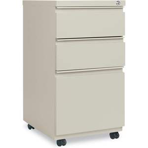 Archivador con pedestal Alera PBBBFPY, metálico de tres cajones con extensión completa, 14 7/8w x 19 1/8d, color putty - Product Image 1