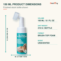 Mousse nettoyante pour lits d'animaux de compagnie à formule bio-enzymatique 150 ml, brosse rigide intégrée, écologique, parfum thé vert, sans rinçage, élimination des odeurs