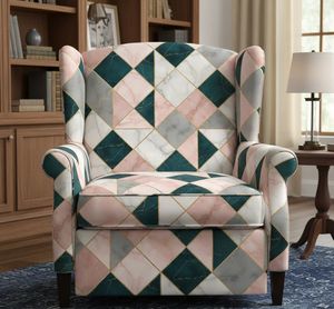 Tela de Tapicería con Patrón de Mármol de Vinilo de Diseño, por Metro, Textil Contemporáneo Inspirado en Piedra para Restauración de Muebles - Product Image 1